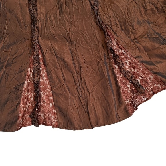 JANE & John A-Line Midi Skirt Lace Ruffle Details Shimmery Copper Style … - Picture 13 of 17